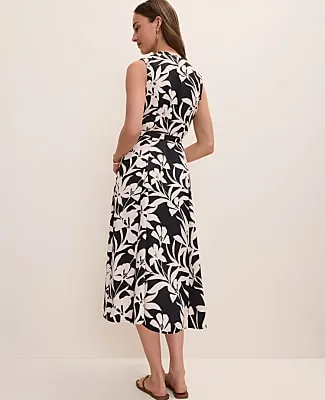 Ann Taylor Petite Floral Belted Flare Midi Dress sold by Ann Taylor product image thumbnail 2
