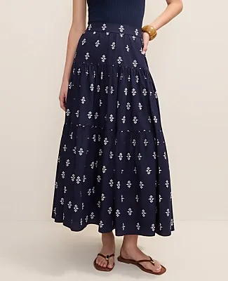 Ann Taylor Petite Weekend Tiered Full Skirt in Geo Print sold by Ann Taylor product image thumbnail 2