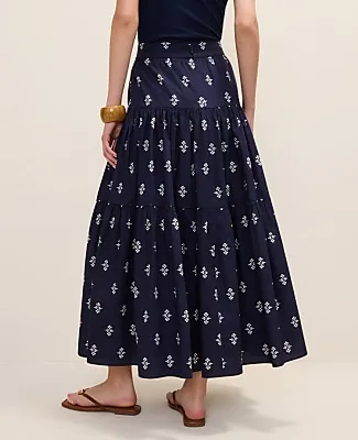 Ann Taylor Petite Weekend Tiered Full Skirt in Geo Print sold by Ann Taylor product image thumbnail 3