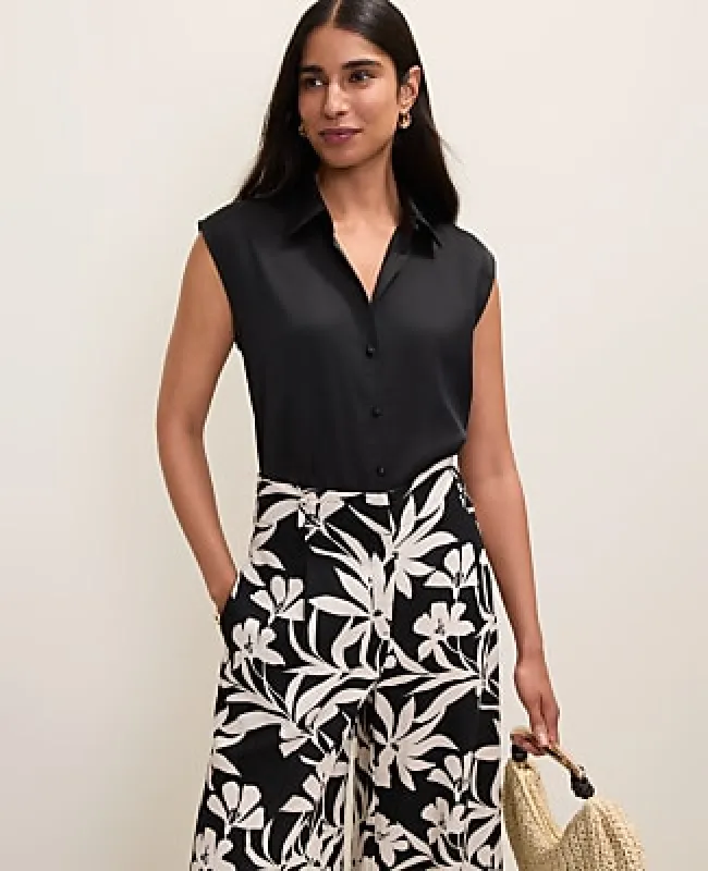 Ann Taylor Collared Satin Blouse made by Ann Taylor