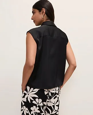 Ann Taylor Collared Satin Blouse sold by Ann Taylor product image thumbnail 2
