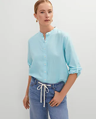 Ann Taylor Relaxed Linen Perfect Shirt sold by Ann Taylor product image thumbnail 3