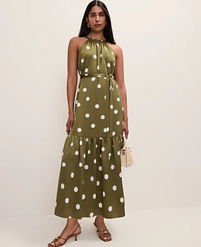 Ann Taylor Petite Polka Dot Tiered Maxi Dress made by Ann Taylor