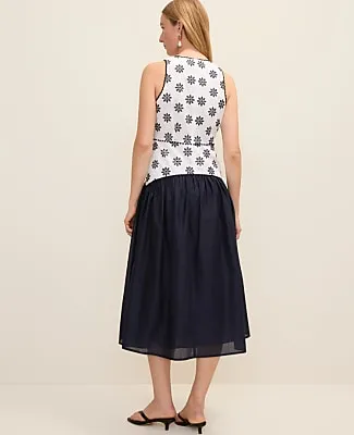 Ann Taylor Petite Eyelet Drop Waist Midi Dress sold by Ann Taylor product image thumbnail 2