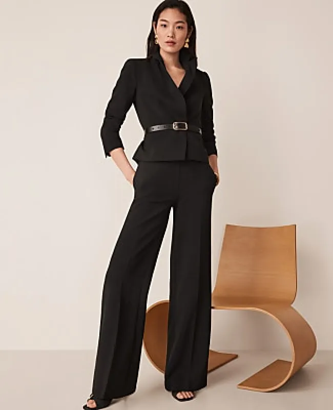 Ann Taylor The Side Zip Wide-Leg Pant in Fluid Crepe made by Ann Taylor