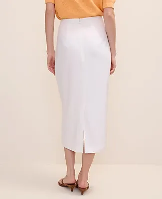 Ann Taylor The Clean Midi Skirt in Linen Blend sold by Ann Taylor product image thumbnail 3