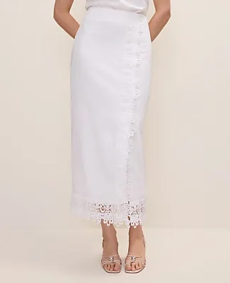 Ann Taylor Wrap Midi Skirt in Linen Blend sold by Ann Taylor product image thumbnail 2