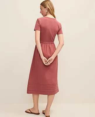 Ann Taylor Petite Weekend Mixed Media Crew Neck Midi Dress sold by Ann Taylor product image thumbnail 2
