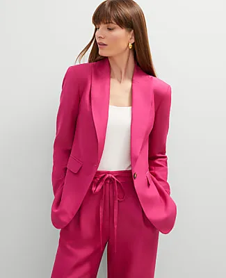 Ann Taylor Studio Collection Single Button Fitted Long Blazer sold by Ann Taylor product image thumbnail 3