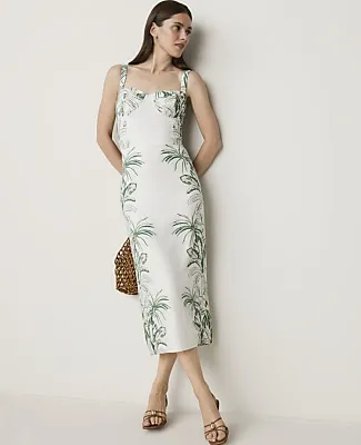 Ann Taylor Palm Print Tank in Linen Blend sold by Ann Taylor product image thumbnail 3