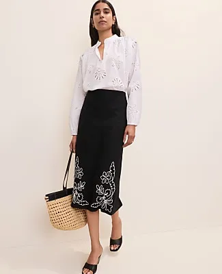 Ann Taylor Petite Seashell Eyelet V-Neck Popover Top sold by Ann Taylor product image thumbnail 3