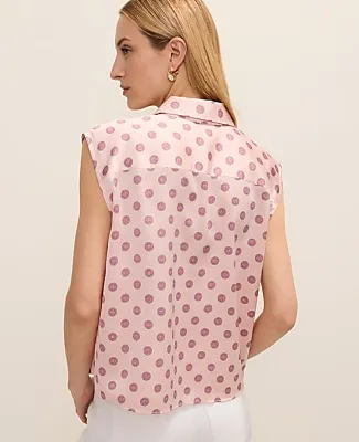 Ann Taylor Geo Collared Satin Blouse sold by Ann Taylor product image thumbnail 2