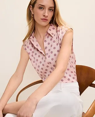 Ann Taylor Geo Collared Satin Blouse sold by Ann Taylor product image thumbnail 3