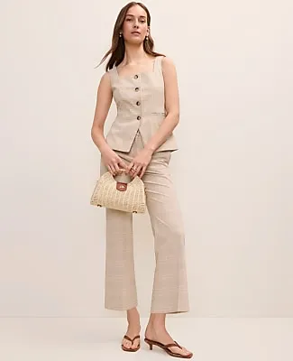 Ann Taylor The Petite Square Neck Tailored Vest in Plaid sold by Ann Taylor product image thumbnail 3