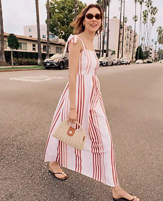 Ann Taylor Weekend Tie Strap Midi Dress sold by Ann Taylor product image thumbnail 3