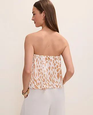 Ann Taylor Animal Print Strapless Top in Satin sold by Ann Taylor product image thumbnail 2