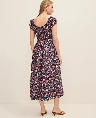 Ann Taylor Weekend Floral Smocked Midi Dress sold by Ann Taylor product image thumbnail 2