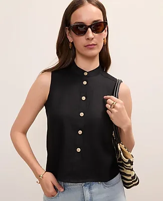 Ann Taylor Sleeveless Shirt In Linen sold by Ann Taylor