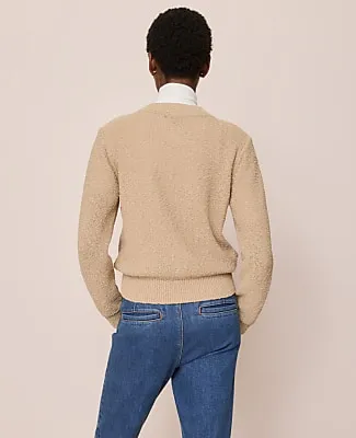Ann Taylor Petite Bouclé Crew Neck Cardigan sold by Ann Taylor product image thumbnail 2