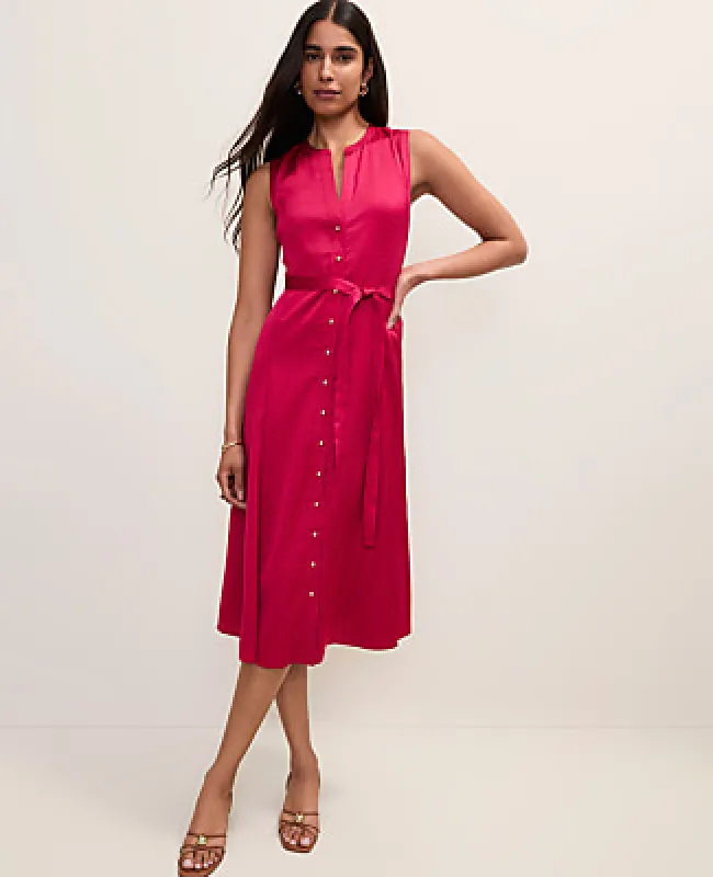Ann Taylor Petite Belted Flare Midi Dress made by Ann Taylor
