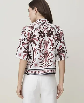 Ann Taylor Weekend Triple Tie Top in Linen Blend sold by Ann Taylor product image thumbnail 2