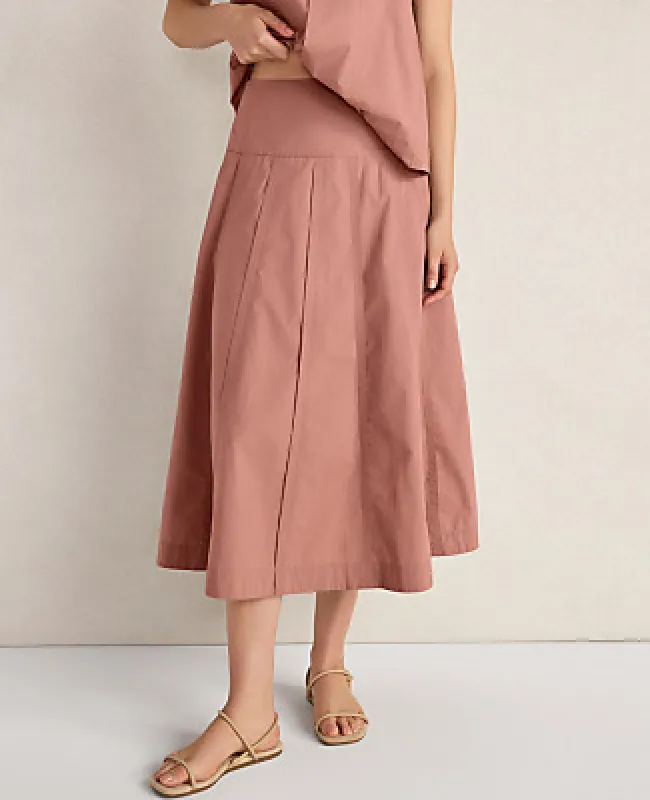 Ann Taylor Haven Well Within Organic Cotton Poplin Drop Waist Skirt made by Ann Taylor