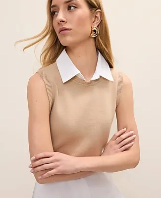 Ann Taylor Collared Sweater Vest sold by Ann Taylor product image thumbnail 3