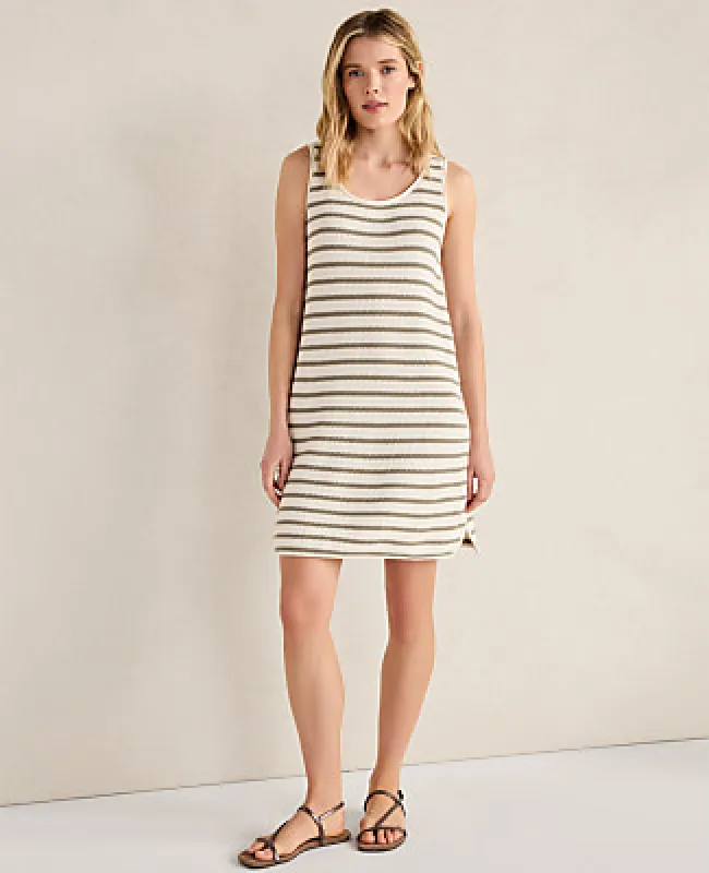 Ann Taylor Haven Well Within Organic Cotton Textured Stripe Mini Dress made by Ann Taylor