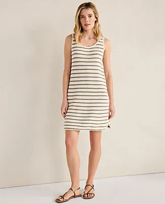 Ann Taylor Haven Well Within Organic Cotton Textured Stripe Mini Dress sold by Ann Taylor