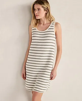 Ann Taylor Haven Well Within Organic Cotton Textured Stripe Mini Dress sold by Ann Taylor product image thumbnail 2