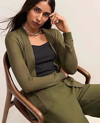 Ann Taylor Essential Open Cardigan sold by Ann Taylor product image thumbnail 3