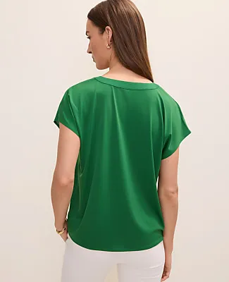 Ann Taylor Mixed Media Pleat Front Top sold by Ann Taylor product image thumbnail 2