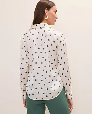Ann Taylor Dotted Modern Shirt in Satin sold by Ann Taylor product image thumbnail 2