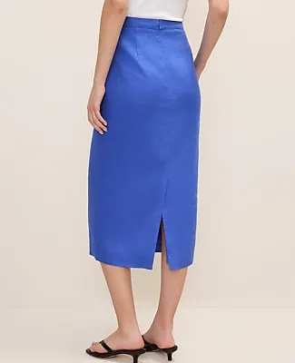 Ann Taylor The Clean Midi Skirt in Linen sold by Ann Taylor product image thumbnail 3