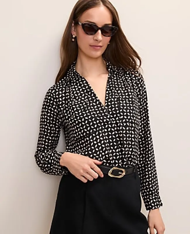 Ann Taylor Geo Print Camp Shirt made by Ann Taylor