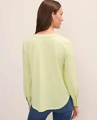 Ann Taylor Petite Mixed Media Pleat Front Top sold by Ann Taylor product image thumbnail 2