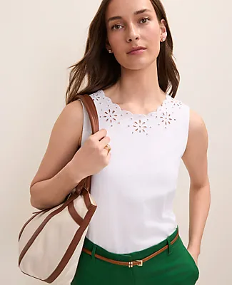Ann Taylor Eyelet Tank Top sold by Ann Taylor