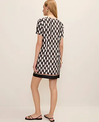 Ann Taylor Petite Geo Print Shift Dress in Satin sold by Ann Taylor product image thumbnail 2