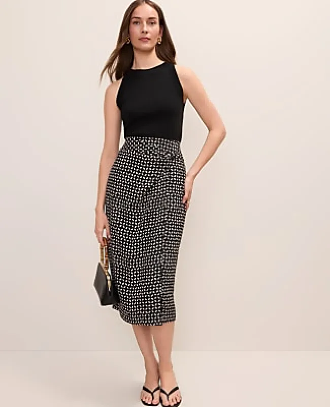 Ann Taylor Petite Geo Print Wrap Midi Skirt made by Ann Taylor