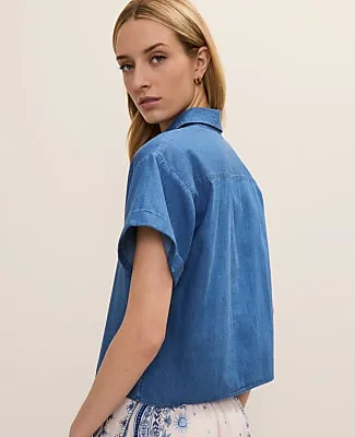 Ann Taylor Weekend Button Down Shirt in Chambray sold by Ann Taylor product image thumbnail 2