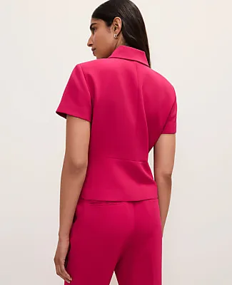Ann Taylor The Petite Collared Jacket in Fluid Crepe sold by Ann Taylor product image thumbnail 2