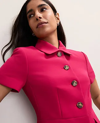Ann Taylor The Petite Collared Jacket in Fluid Crepe sold by Ann Taylor product image thumbnail 3