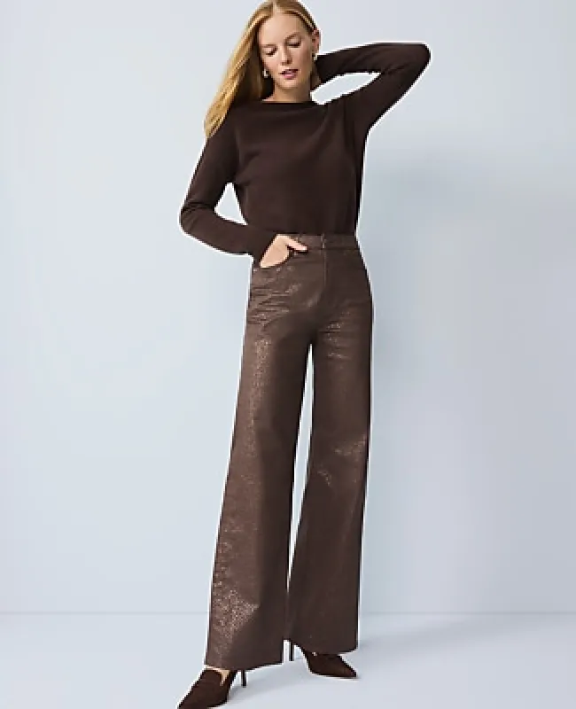 Ann Taylor The Petite Shimmer Wide-Leg Jean made by Ann Taylor