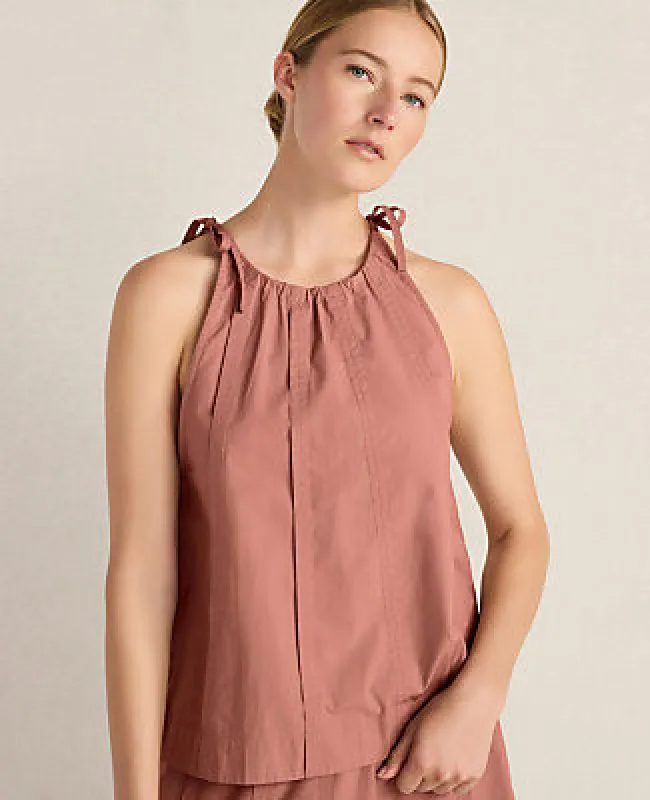 Ann Taylor Haven Well Within Organic Cotton Poplin High Neck Top made by Ann Taylor