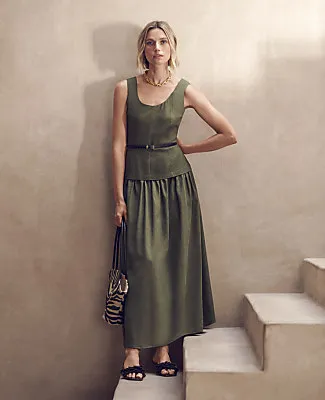 Ann Taylor Belted Flare Midi Dress sold by Ann Taylor product image thumbnail 3