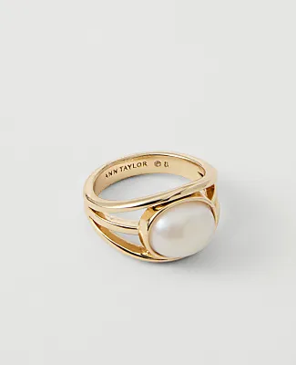 Ann Taylor Metal Pearl Heart Ring sold by Ann Taylor