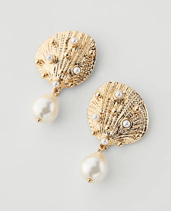 Ann Taylor Pearlized Shell Drop Earrings made by Ann Taylor
