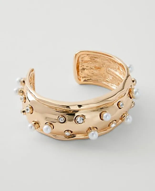 Ann Taylor Metal Pearl Cuff Bracelet made by Ann Taylor