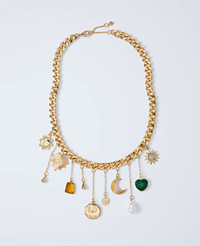 Ann Taylor Charm Statement Necklace made by Ann Taylor