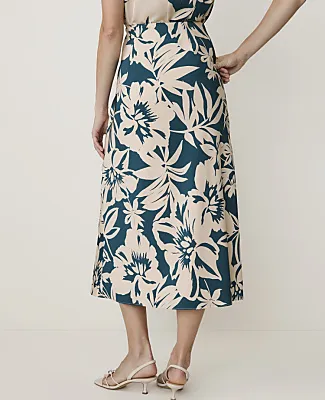 Ann Taylor Floral Bias Midi Slip Skirt sold by Ann Taylor product image thumbnail 3